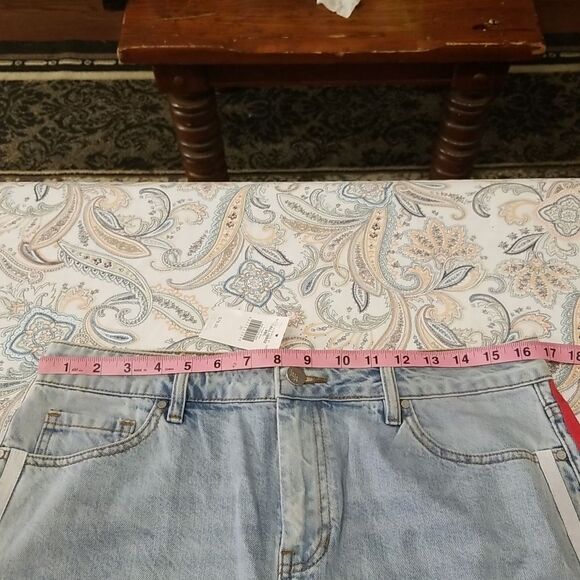 New Kendall and Kylie Denim Striped Midi Skirt Size 30 - Picture 6 of 9